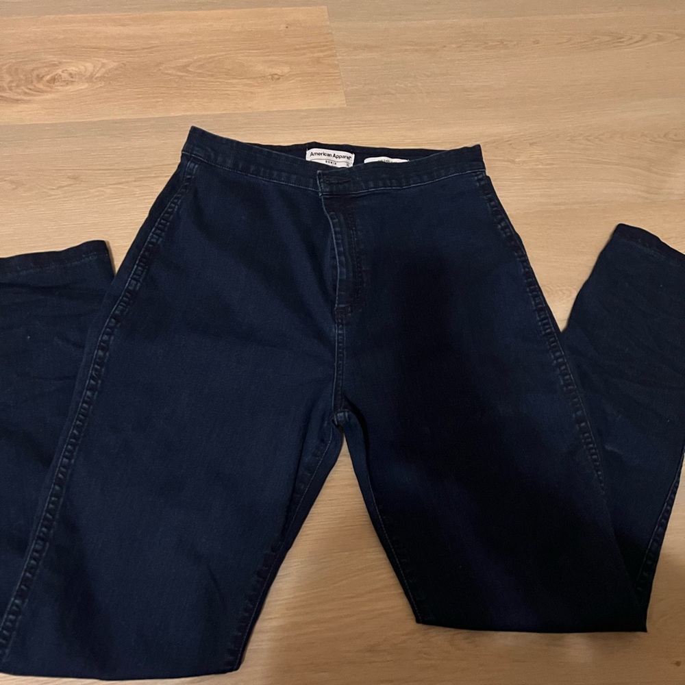 American Apparel Navy Straight Leg Jeans